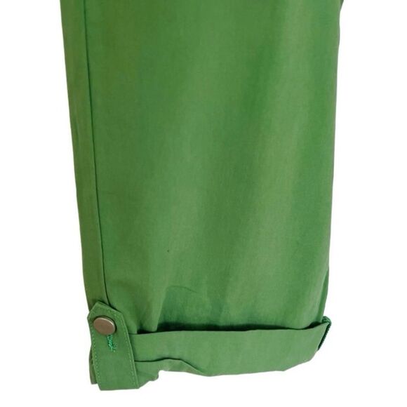 Flamingo green 100% cotton pants with tab & button at bottom hem, size 2XL - Picture 3 of 6